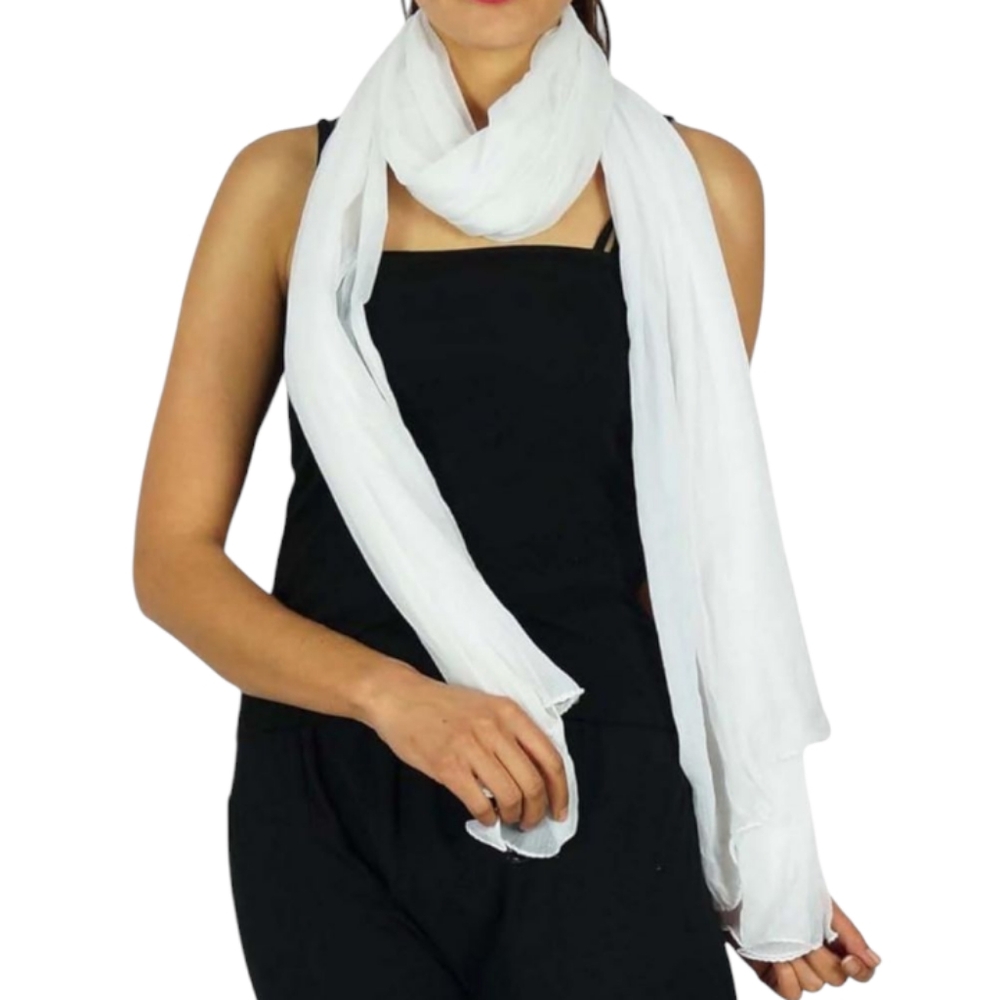 Calvin Klein Long Elegant White Scarf